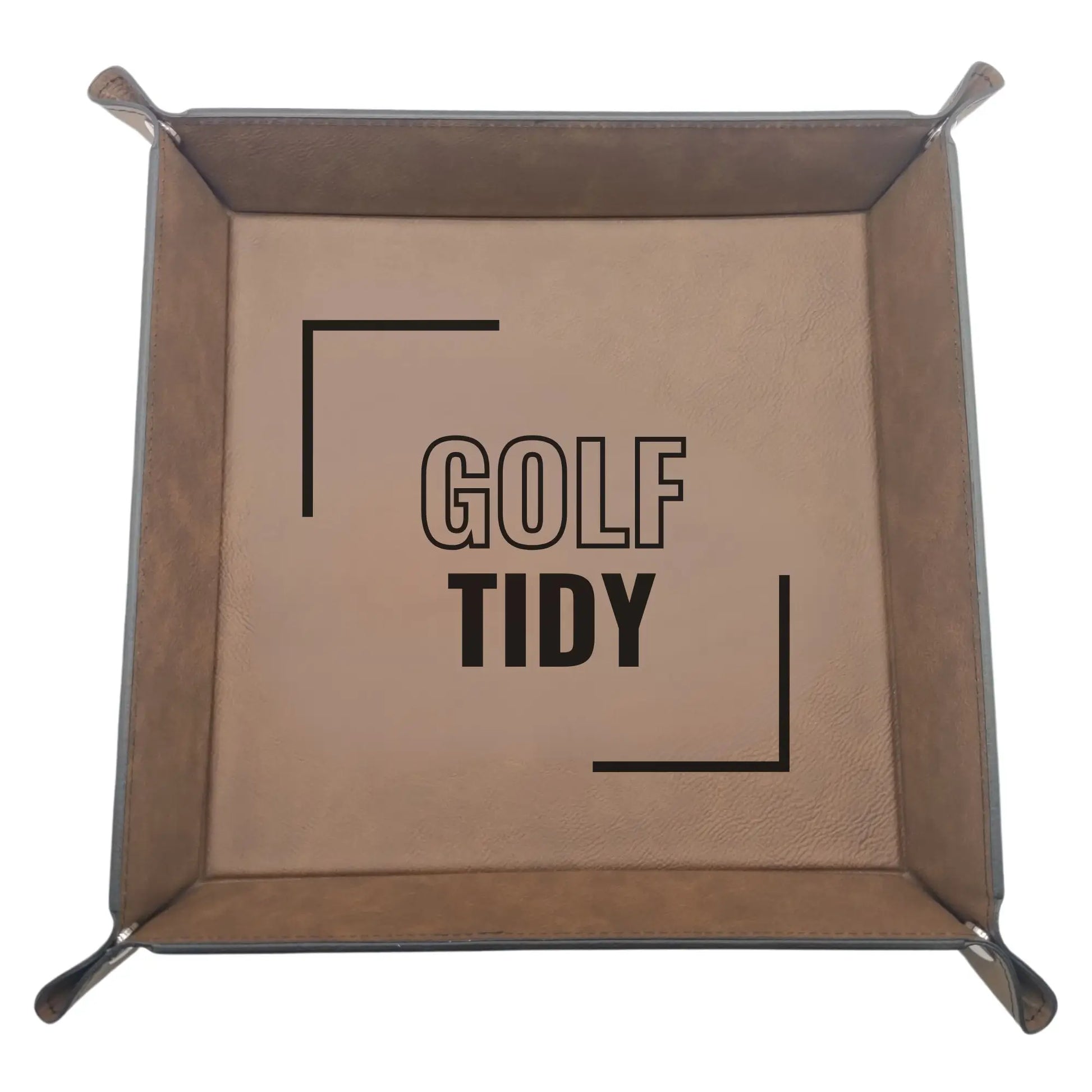 Leather Golf Tray | Catch-All for Balls, Tees, Scorecards | 6 Designs | Birthday Present, Father's Day Gift Idea | Golf Gifts Direct