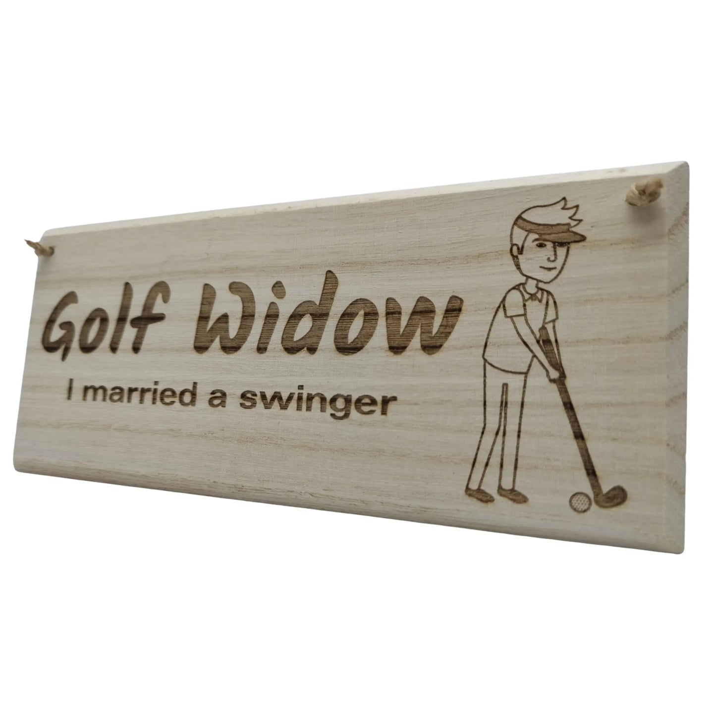 Wooden Golf Hanging Sign | I Married A Swinger