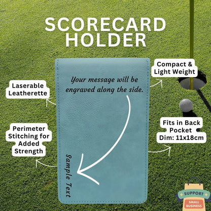 Custom Golf Scorecard Holder | Teal | Matching Pencil