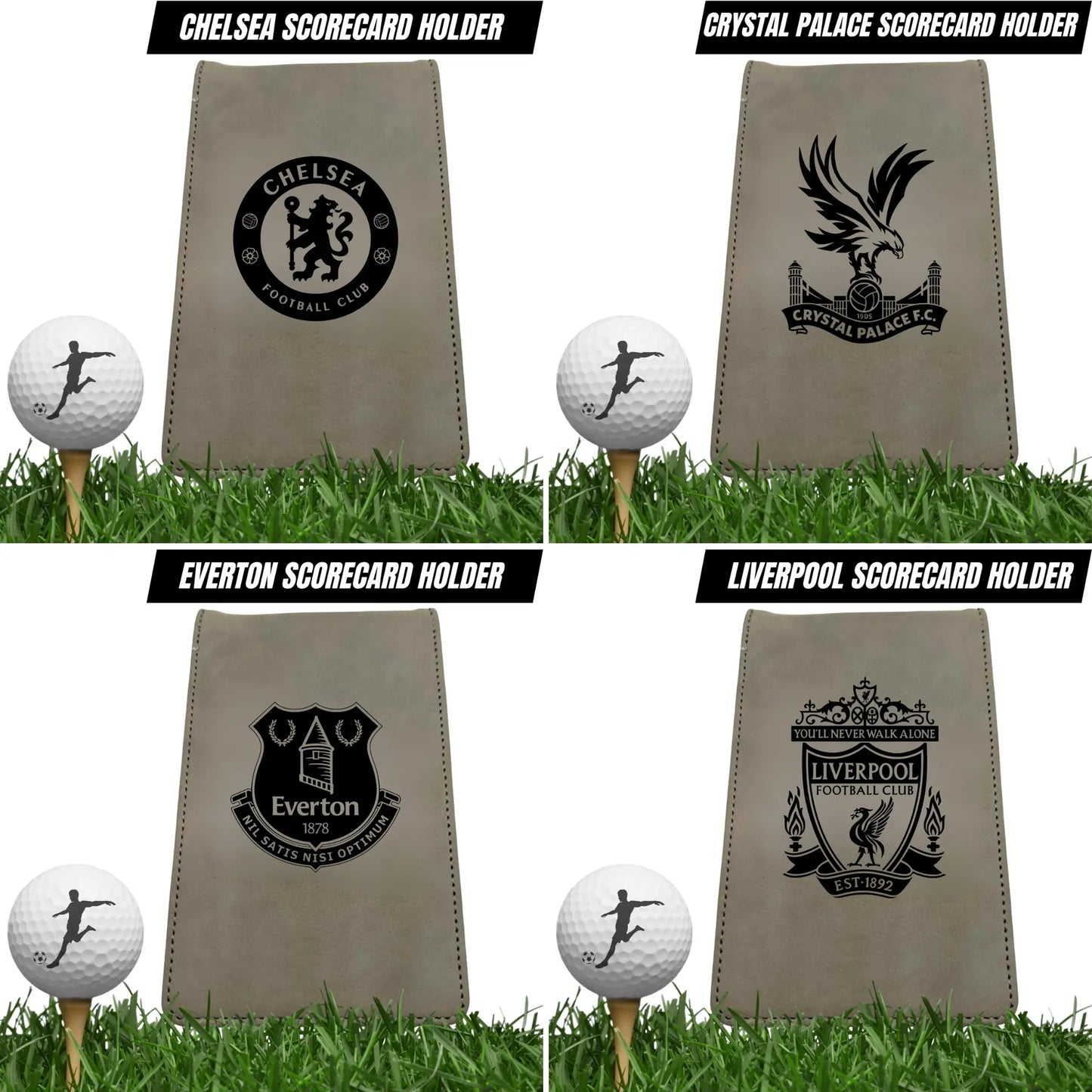 Football Team Scorecard Holders Golf with Matching Pencil