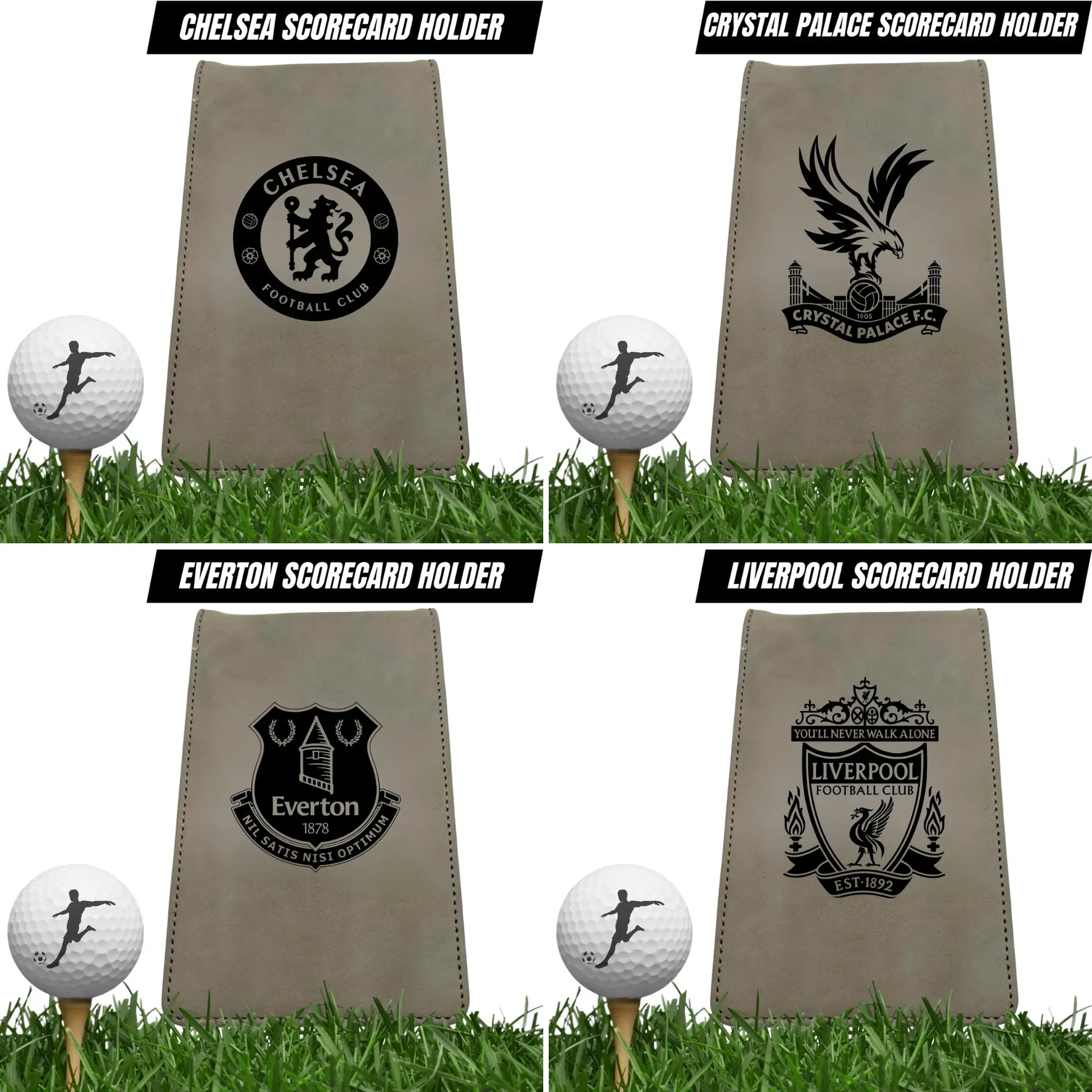 Football Team Scorecard Holders Golf with Matching Pencil