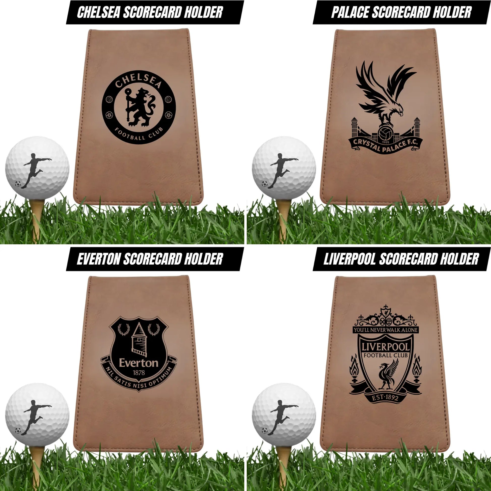 Football Team Scorecard Holders Golf with Matching Pencil