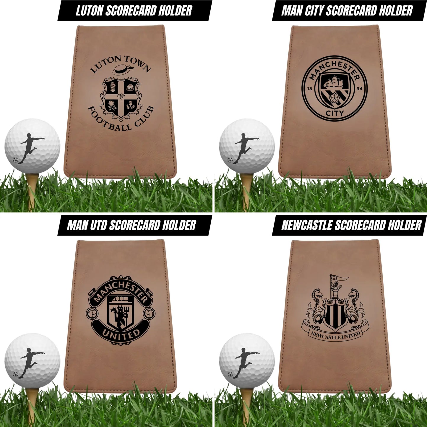 Football Team Scorecard Holders Golf with Matching Pencil