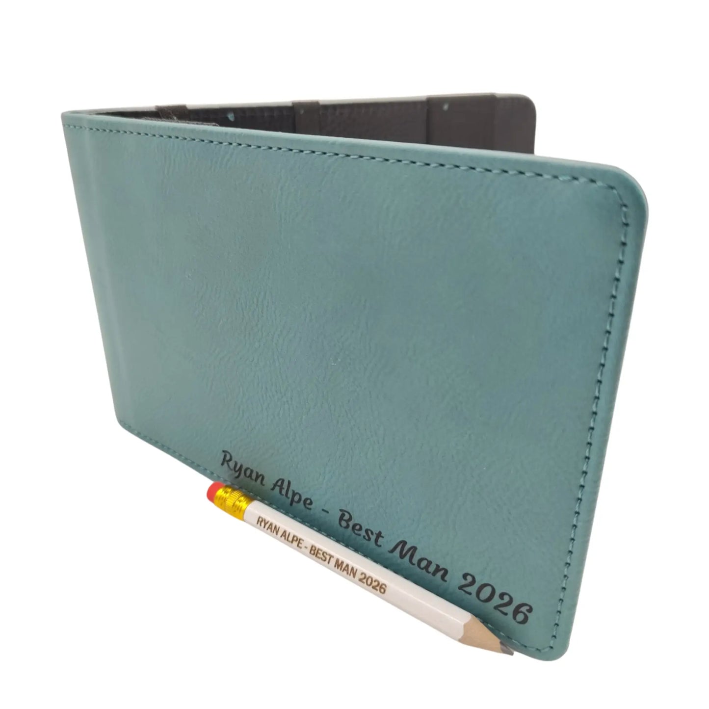 Custom Golf Scorecard Holder | Teal | Matching Pencil