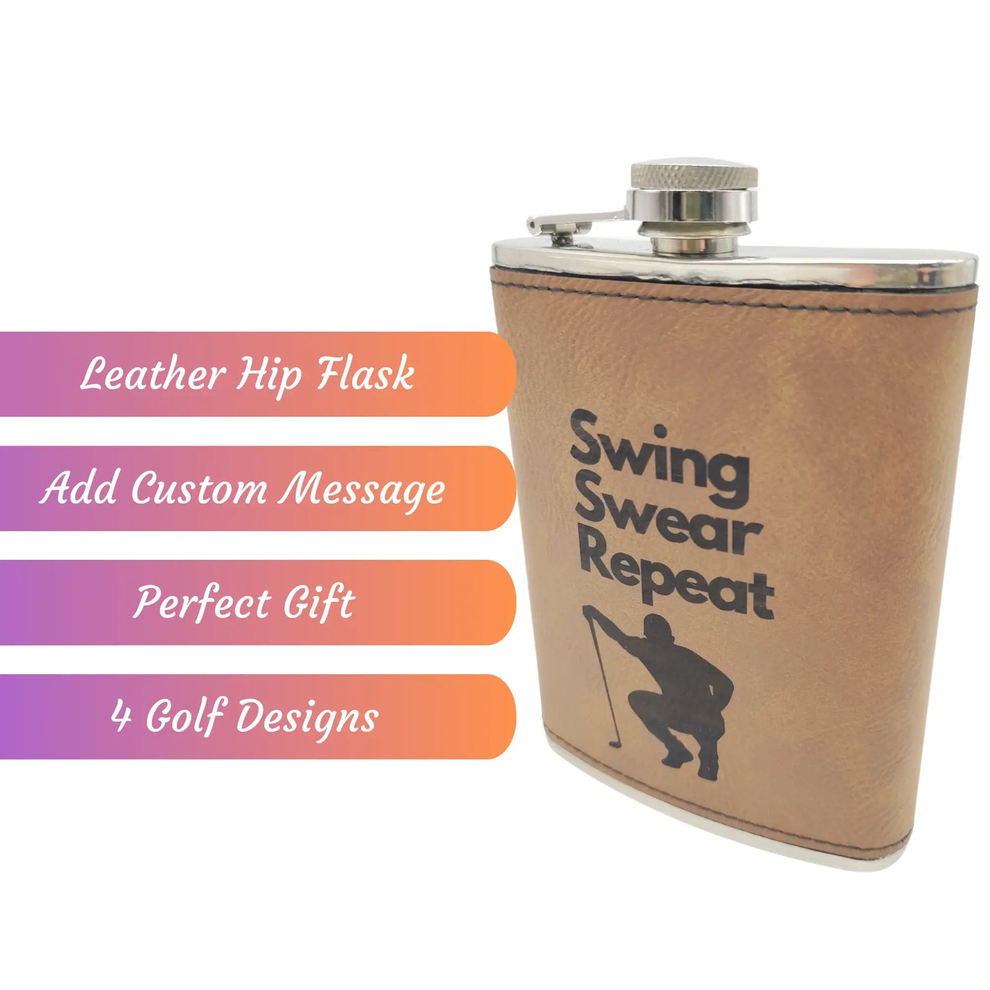 Personalised Hip Flask for Golfers